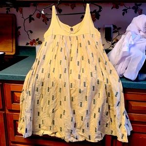 Old navy cotton light yellow swing dress lined